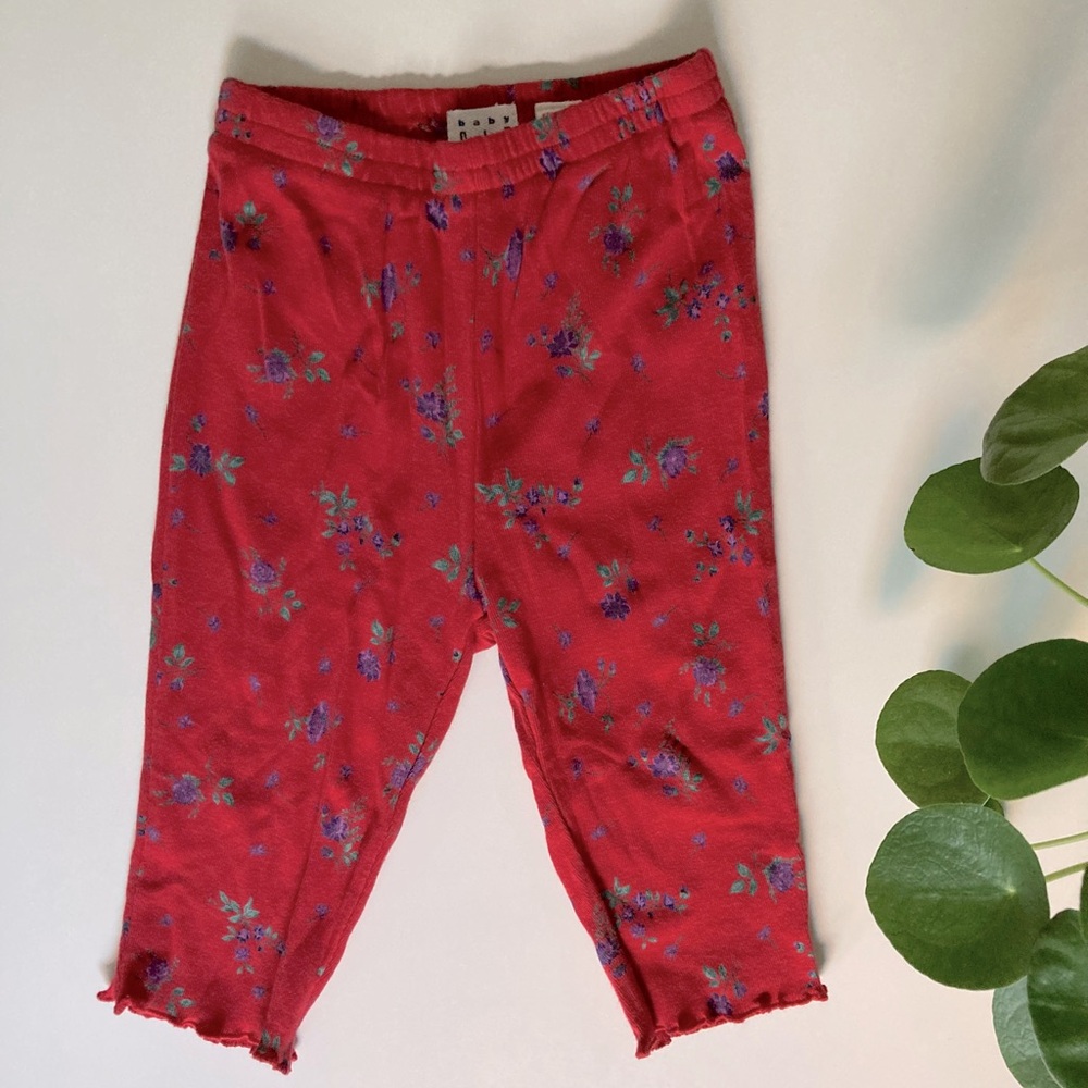 Kids Floral Red Leggings